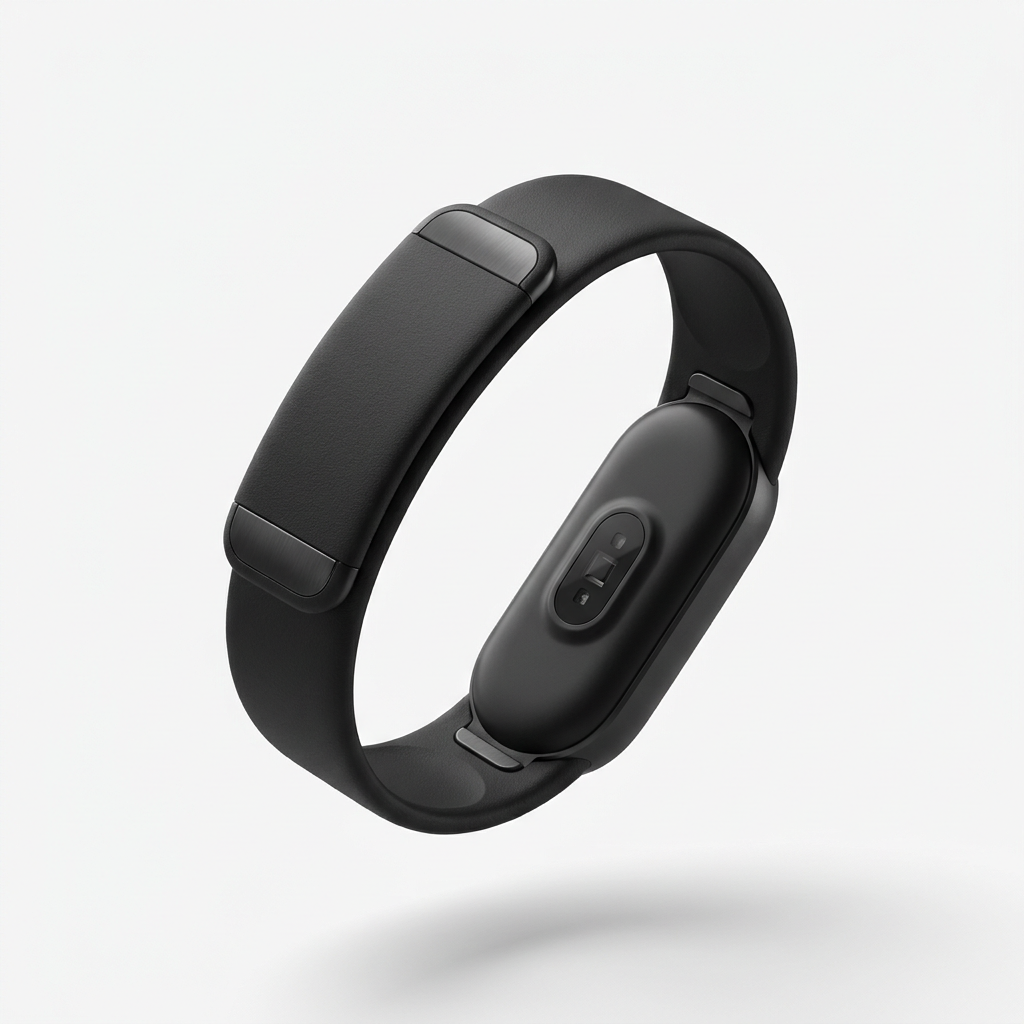 Longetive Health Band — sleek matte black screenless smart fitness band