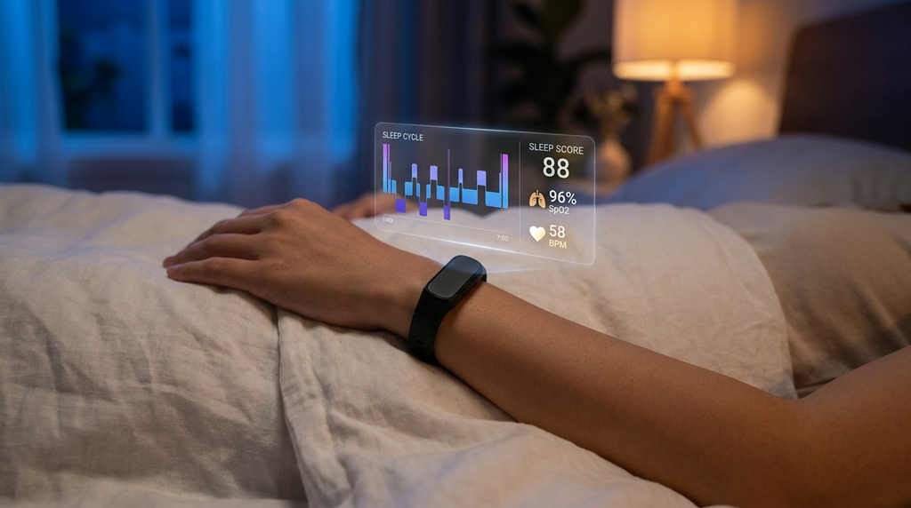 Sleep tracking with blood oxygen and heart rate — Longetive Health Band