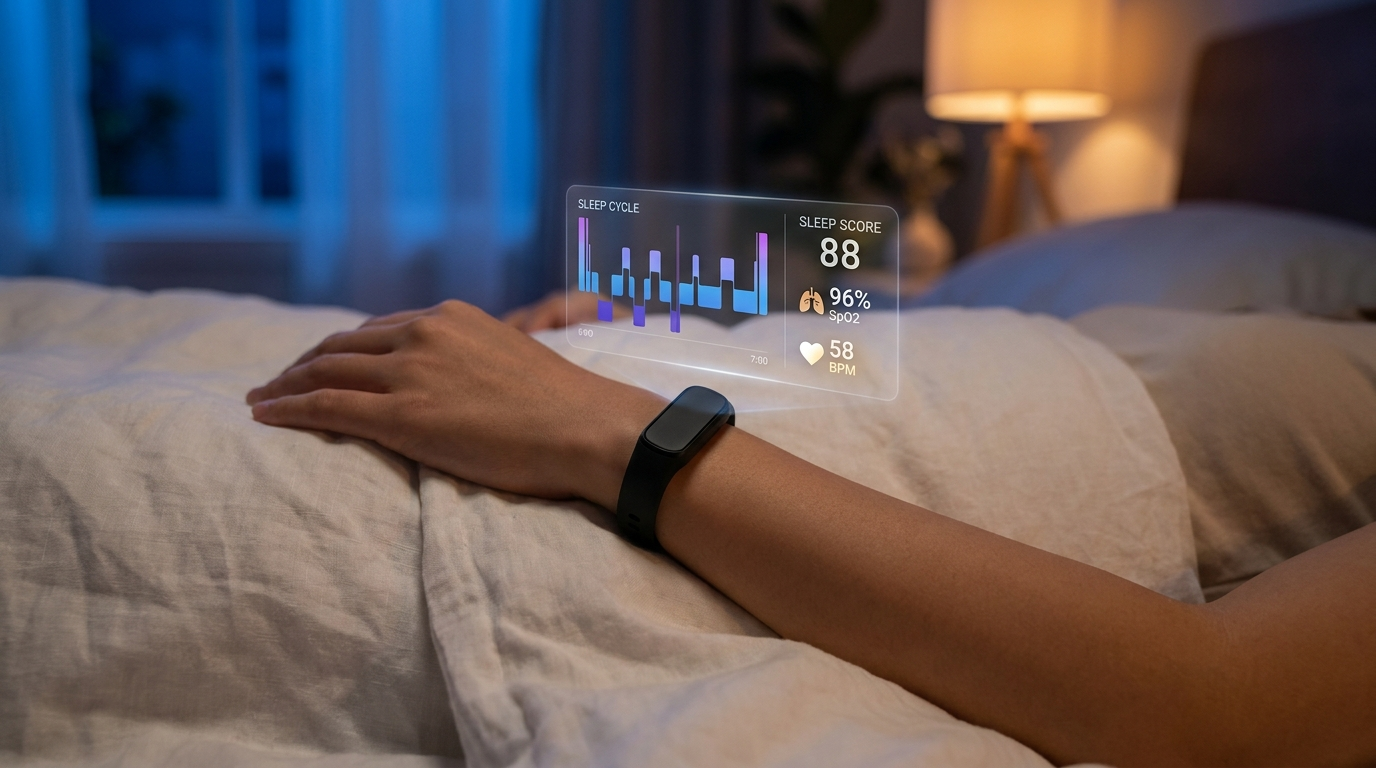 Sleep tracking with blood oxygen and heart rate — Longetive Health Band